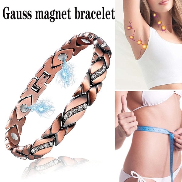 Magnetisk Hurtig Vægttabs Armbånd Rustfrit Stål Kobber