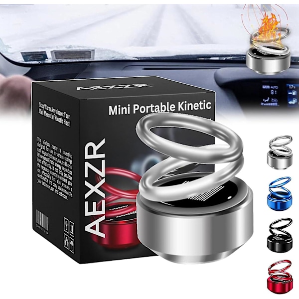 Bärbar Kinetisk Mini-Värmefläkt, Mini Bärbar Kinetisk Värmefläkt, Bärbar Kinetisk Värmefläkt för Rum, Fordon, Badrum gray