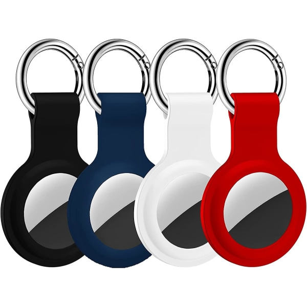Jscxcf Fodral Kompatibelt med Apple Airtags Nyckelring Air Tag Hållare Air Tag Nyckelring Fodral Air Tags Skydd Nyckelring Loop Hållare Silikon