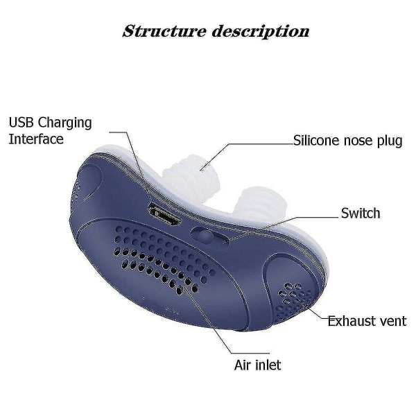 TG Antisnarkutrustning Elektrisk Mini Cpap Snarkstoppanordning Sömnapnéstoppare Vit