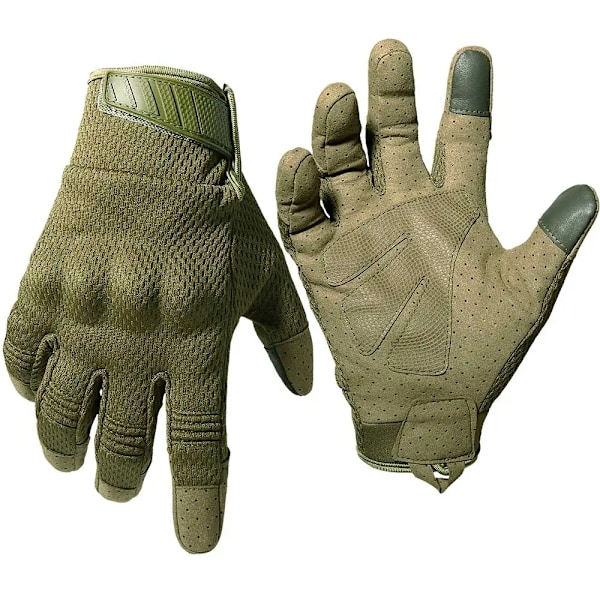 Cykeludstyr Taktiske Touchscreen Handsker Kørsel Cykel Fuld Finger Handsker Ski Moto Cykel Fiskeri Anti-slip Arbejds Handske Mænd Grøn Green XL