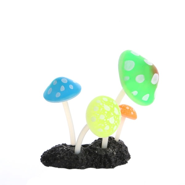 Ljuseffekt konstgjord svamp akvarium växtdekor prydnad De