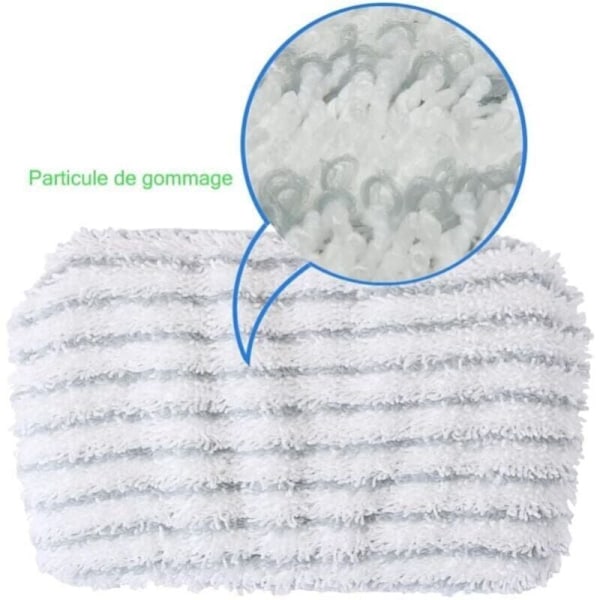 Pakke med 4 udskiftningsklude i mikrofiber til ROWENTA Clean & Steam ZR005801, ZR005804, ZR850002, mikrofibermoppe, Rowenta Clean and steam moppe
