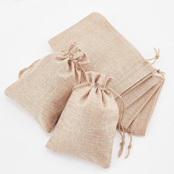 Presentpåsar med dragsko i jute - Bröllops- och smyckespåsar - Fest & DIY-hantverk - Beige - 135-14 x 95-10 cm - 50-pack_yu