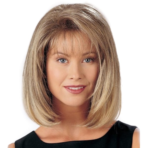 TG Classic Retro Highlights Peruker med lugg Mix Brown Blonde