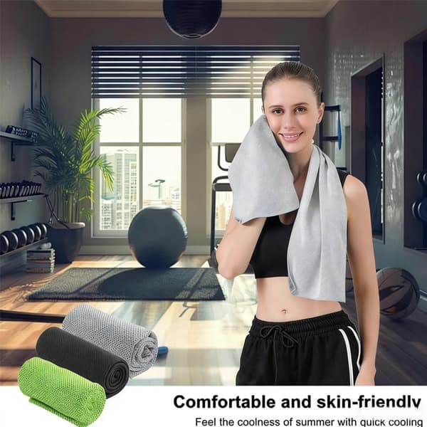 3-pack snabbtorkande sporthanddukar, mikrofiber, silikonfodral, för träning och utomhusbruk, 30 x 90 cm, grön, grå, mörkgrå