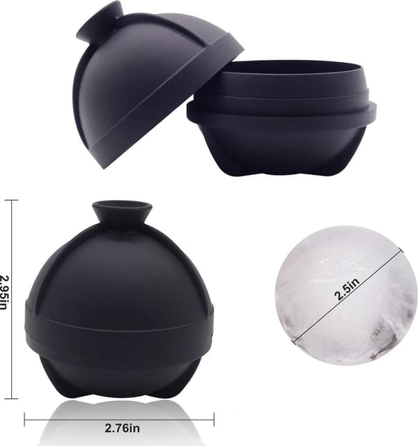 Isbollsformar 6cm, 4-pack - Whiskyisform - Isbitar - Cocktails - Läsk - Läckagesäker - Silikon