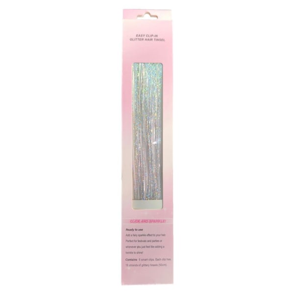 TG 6 ST Clip-in Hår Tinsel Kit, Glitter Fairy Tinsel Hårextensions Syv farver en one size