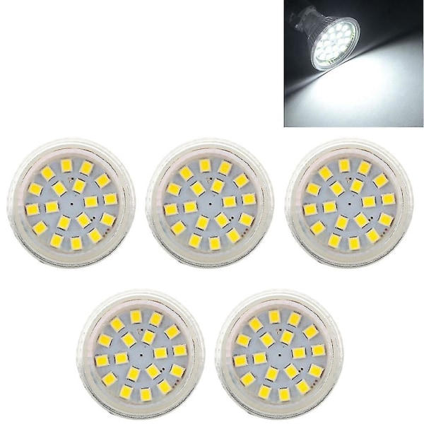MR11 GU4 5W DC 12-24V 2835SMD LED-pære Spotlight Bytt ut halogen Lysstørrelse, farge: 5 stk, kald hvit