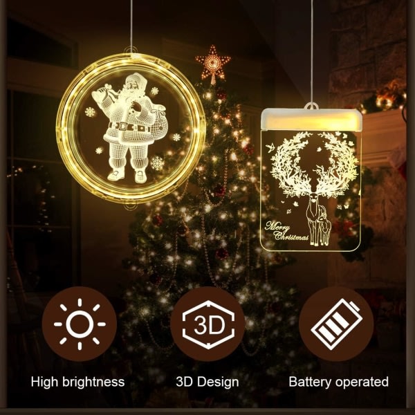 Julbelysning utomhus juldekoration, 3D julgransbelysning hängande, julgransgirland för inomhus utomhus julgran sovrum dec