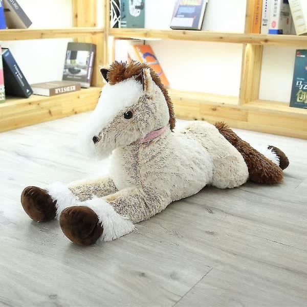 90/120 cm Kawaii Plysch Hästleksak Stor Storlek Gosedjur Docka Baby (Storlek, Färg: 90 cm - Brun