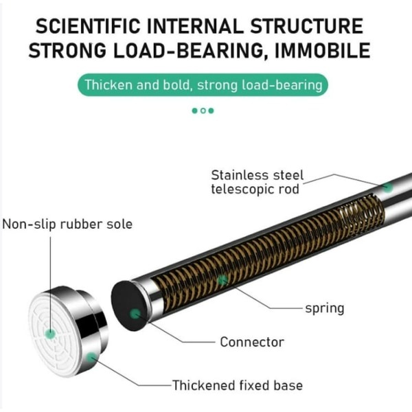 Teleskooppinen suihkuteline 60-110cm Ruostumaton teräs Teleskooppi