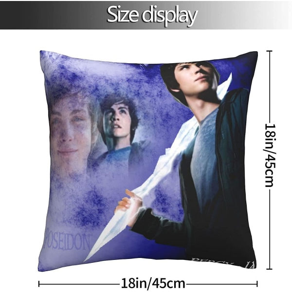 Percy Jackson Blødt Pudebetræk 45 x 45 cm Firkantet Pudebetræk Komfortable Dekorative Pudebetræk i Kast Luksuriøst Pudebetræk til Sofa Soveværelse med Indvendig