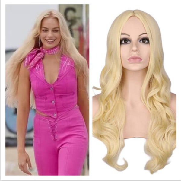 TG Barbie Paryk Cos Lysblond Medium Paryk Rød