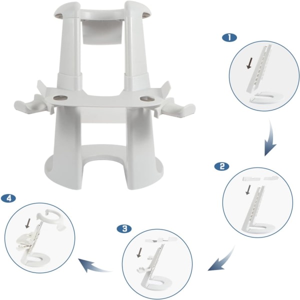 Galaxy VR-statiivinen Slitstarkt ja vakaa VR-skärmstativ kuulokemikrofoni ja pekkaohjain - Vit White