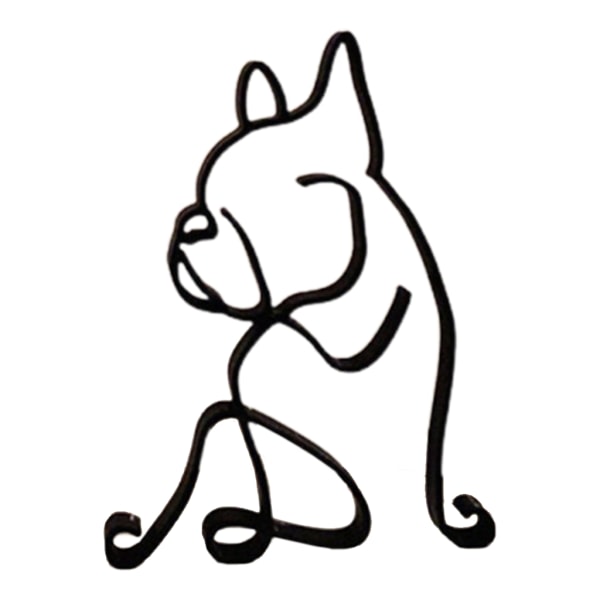 Hundskulptur i smidesjärn Minimalistisk konst Skrivbordsprydnad Metalldjur Staty Utsøkt skrivebordsdekorationer for hemmakontor null - 4