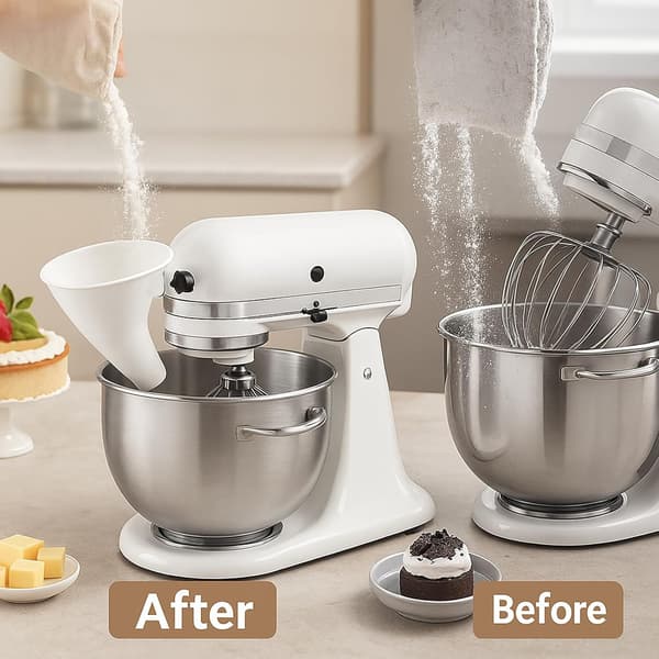 Meltragt til KitchenAid Mixer, Plastik Ingen Rod Hældetilbehør til KSM150 5 Quart Tilt Head Mixere, Sort