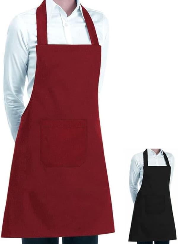 Køkkenforklæde, Unisex Justerbar Krydsryg Polyester Smæk Med 2 Forlommer Til Madlavning, Grillning, Bartending Og Håndværk