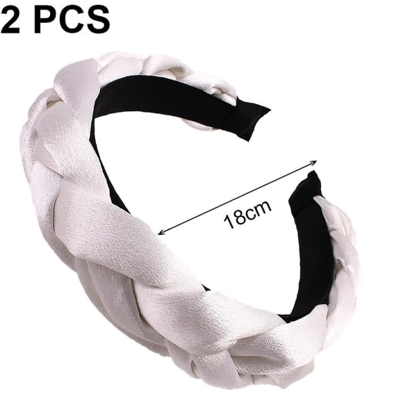 Pannband för kvinnor Sammetsflätade pannband Mode hårband Criss Cross Hair Accessoarer (vit)