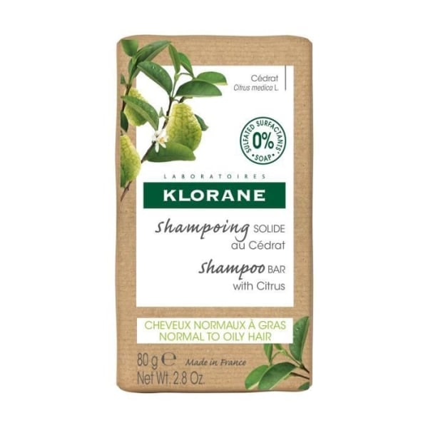 TG KLORANE - Nopea Sitruunashampoo 80 g