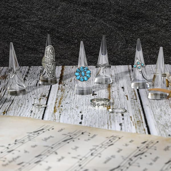 6 stk. Akryl Ringholder Ringdisplay, Akryl Ringdisplaystativ Sæt, Klar Fingerring Visningsstativ Ringdisplay Monter Visningsstativ til Smykker-yux