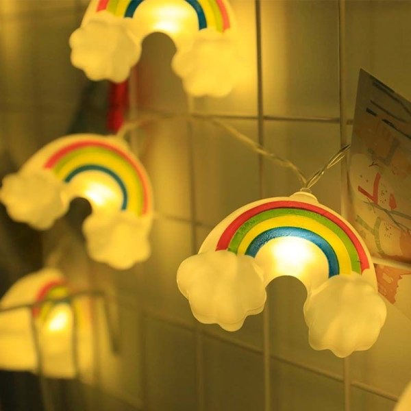 Regnbågsljusslinga, 20 LED, 3m, Varmvit, Julslinga