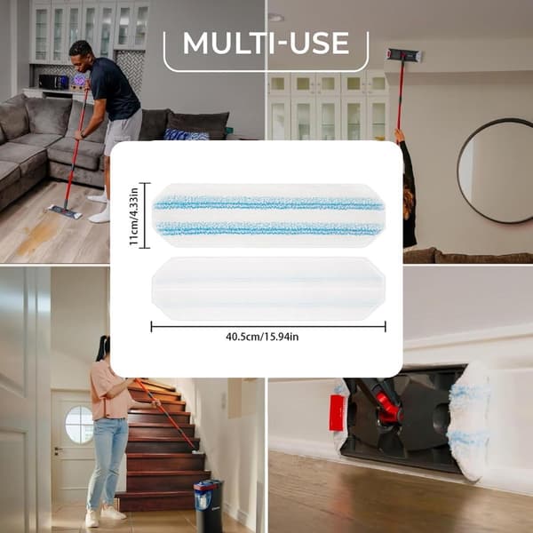 6-pakning - Erstatning for mikrofibermoppepute passer O Cedar H2pro moppesystem - Erstatningsmoppehode passer O-Cedar/Vileda H2pro