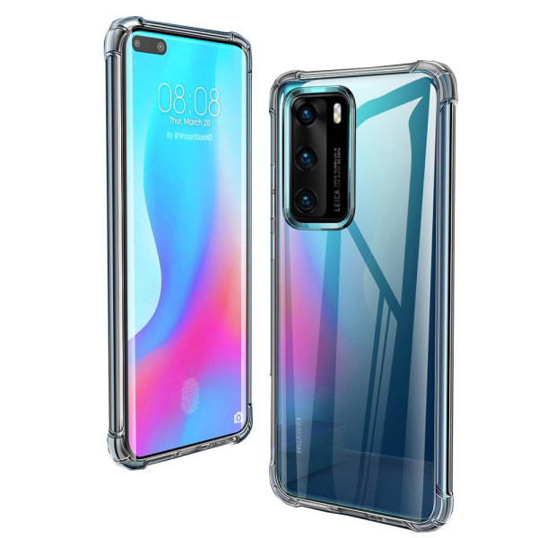 TG Huawei P40 - Silikondeksel (Tykke Hjørner) Transparent/Gjennomsiktig