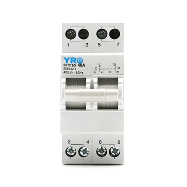 Cylindrisk sikringsholder Sikringsbase DIN-skinne montering 40A 230V 2P Nem installation Power Manuel overførselsafbryder