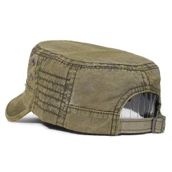 Pestyvästä puuvillasta valmistettu armeijan tyylinen lippis Uniikki muotoilu Vintage-tyylinen litteä lippis