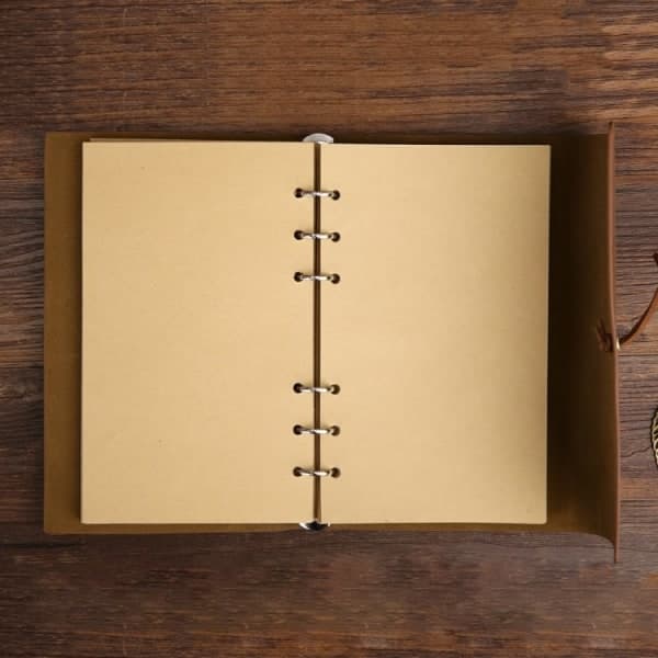 Dagbog / Notesbog 18 cm - Retro Læder - Brun Brun-yux