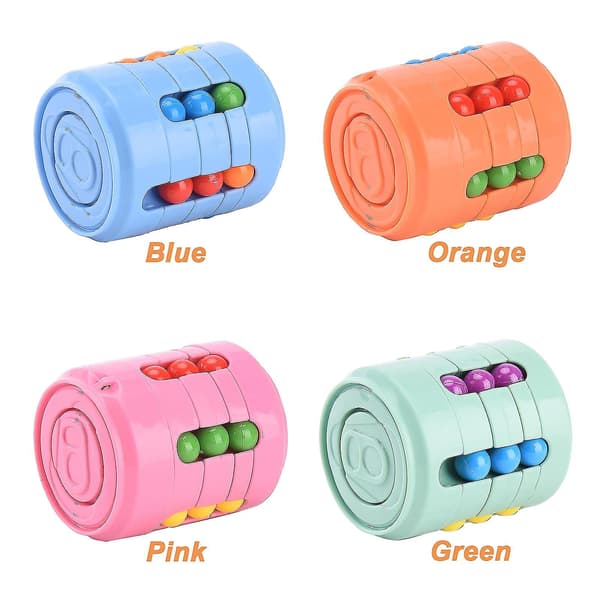 Magic Bean Cube Fingertoppsleksaker Roterande Avlastare Stressleksaker Fingertopp Topp Pussel Kullager Spinner B Blå