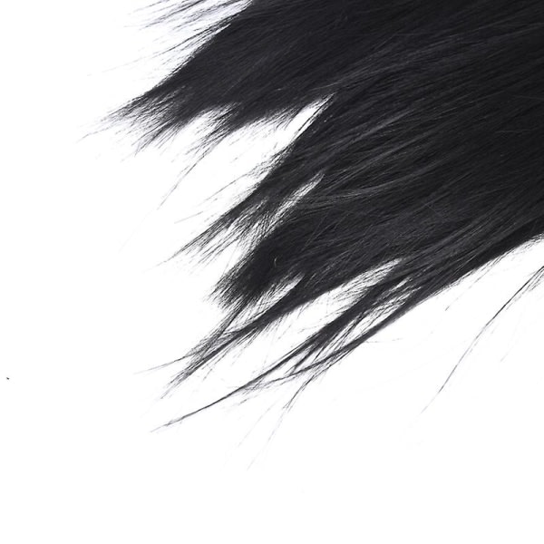 Naturligt hår Peruk Rak Värmebeständig Syntet Spets Front Peruk Svart