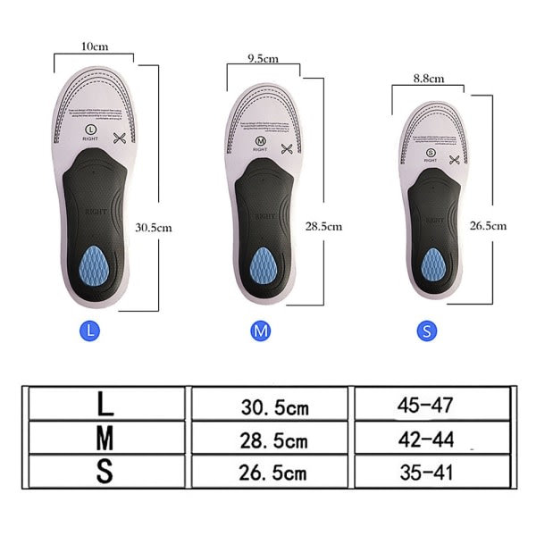 TG Mjuka Innersulor till Plattfotskorrektion Skoinlägg L
