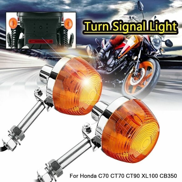 2 stk. 8 mm motorcykelblinklys til Honda C70 CT70 CT90 XL100 CB350 CM400..DEBUNS