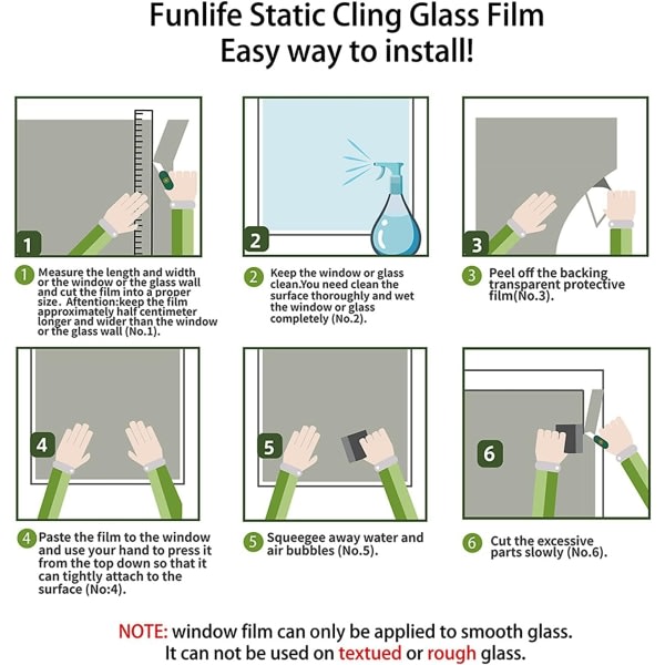 TG Grön vinduesfilm af målat glas (45*100 cm) Icke-vidhæftande statisk Cl