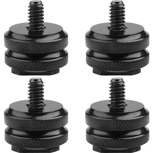 Kamera Hot Shoe Mount till 1/4\"-20 stativskruvadapter, blixtfäste för DSLR kamerarigg (4-pack)
