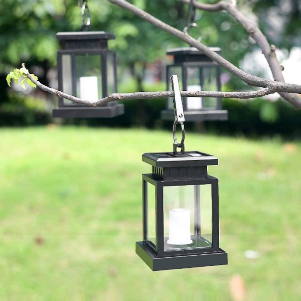 Udendørs have sollampe, lys Ip65 vind- og vandtæt til haven (sort) (FMY)