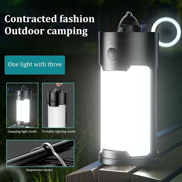 Campinglykta Batteridriven Portabel Vattentät Stark 800 Lumen Utomhus Campinglampor för Vandring Fiske Resor Nödsituationer