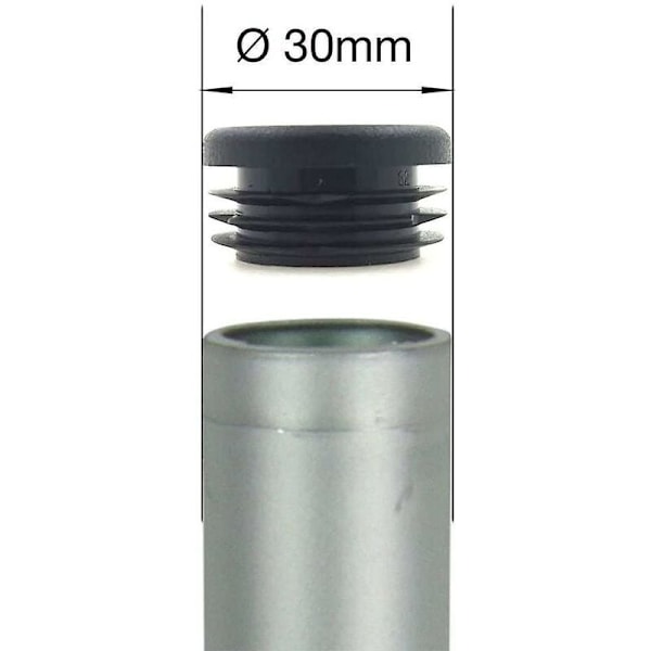 16 Stykker - Runde Ribbede Endestykker til Rørformede Møbelben, Borde & Stole (30mm) af [Energy Class A]