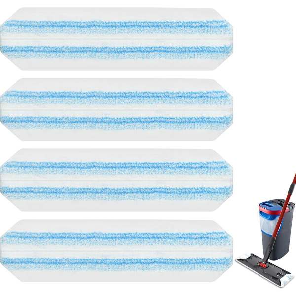 Pakke - Egnet for Vileda H2Pro Flatmop Erstatning - Egnet for OCedar H2prO Flatmop - For Harde Gulv - Moppehode Erstatning