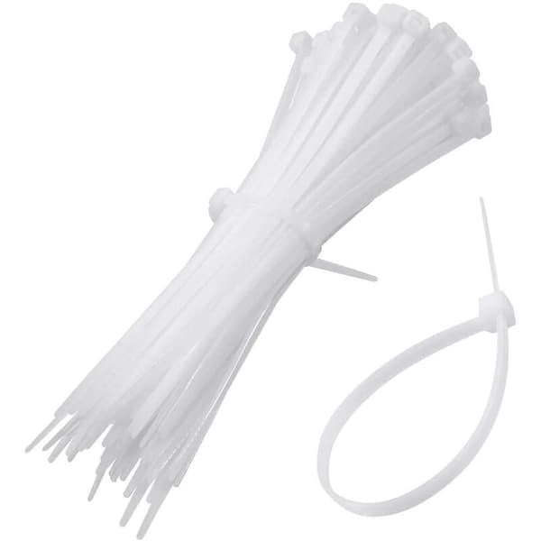 100-pack buntband fästen självhäftande kabelbindare baser hållare med mångsidig universell kabelbindare (längd 150 mm, bredd 2 cm, vit)