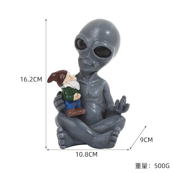 Dvärg Resin Ornament Alien Rolig Halloween Dekoration Trädgård Elf Konstverk Dvärg Ornament Frog Dwarf 12.5*9*18cm