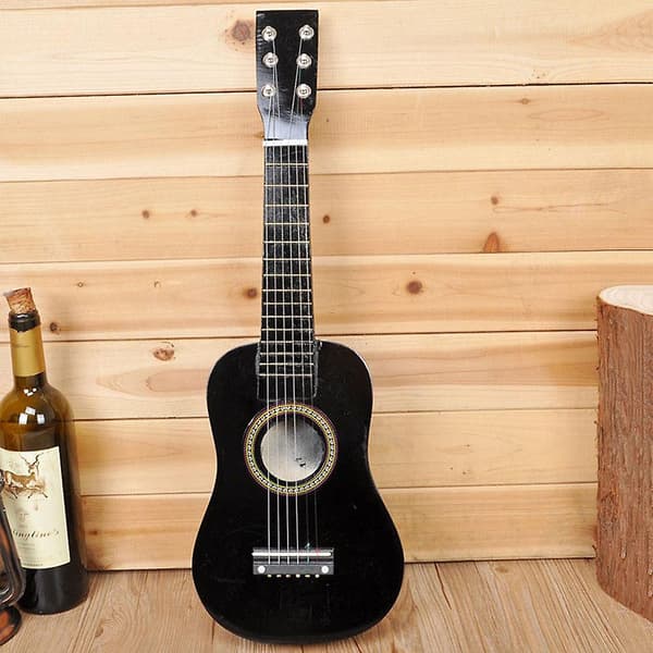 Barn Gitarr Musikleksaker Med 6 Strängar Pedagogiska Musikinstrument För Barn Ny Svart Black