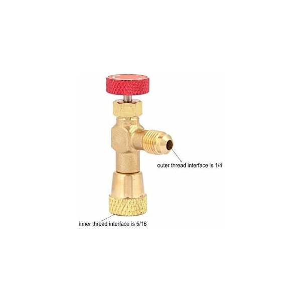 Kylmäaineen säätöventtiilin adapteri, nesteturvaventtiili, ilmastointilaitteen naaraspuoliselle latausletkulle, messinkiset virtausventtiilit 1/4'' - 5/16'' R410a