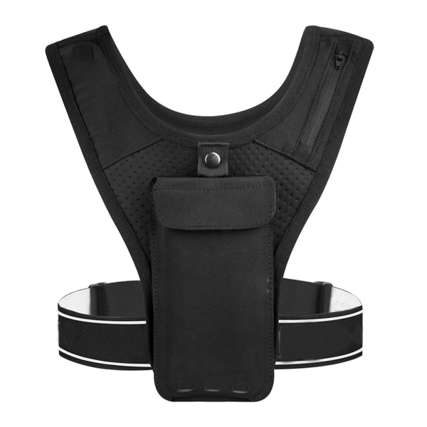 Trænings- og løbevest Telefonholder - Åndbar, holdbar, sort