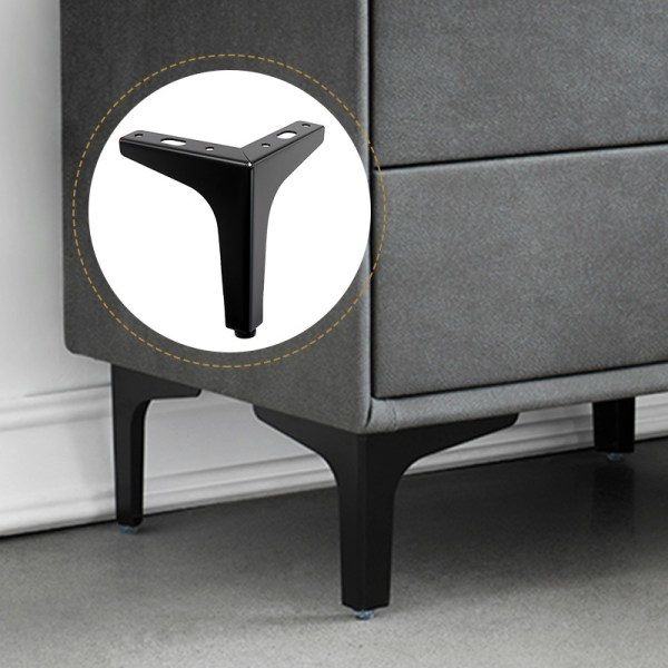 4-pak 10 cm sorte møbelben i metal - til skabe, sofa, kaffe