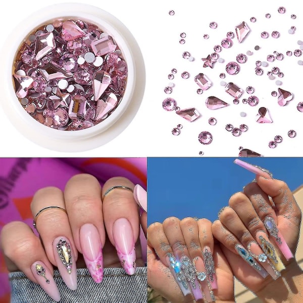 Sekalaiset värit Kynsikoristeet Rhinestone-kristalli Rhinestones Kynsi Suunnitteluun Kristallit Gems