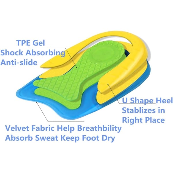 Par Silikon Gel Hælputer for Plantar Fasciitt, Akilles Smerter, Hælsporer