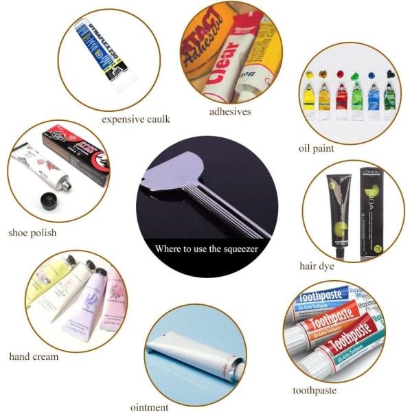 TG 5-pack tandkrämspresser, metallrør, nyckelrör og rostfritt stål